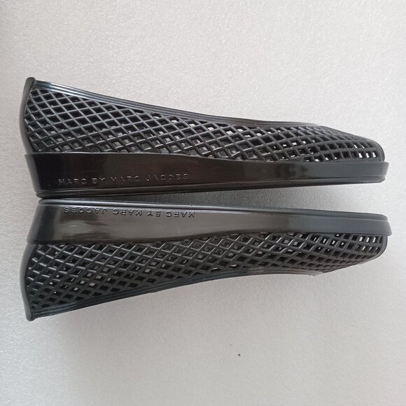 Marc Jacobs Jelly Shoes Blue Low Heel Sandals Size 7.5 - Picture 4 of 7